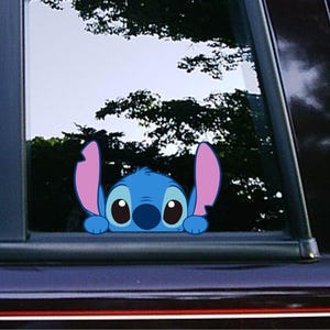 Stitch Peeker Peeking Sticker Car Decals Stickers Waterproof Weatherproof Vinyl Laptop Decals Classic Disney Characters Lilo and Stitch