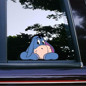 Eeyore The Donkey Posing Peeker Peeking Car Decals Wall Decor Bumper Stickers Cartoon Waterproof Weatherproof Winnie The Pooh Water bottles