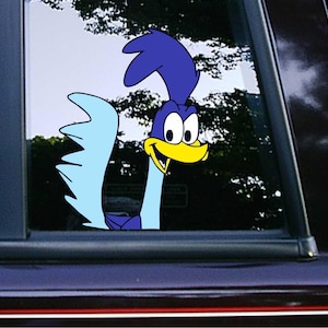 Road Runner Peeker Peeking Sticker Car Decals Console Decal Classic Stickers Cartoon Waterproof Weatherproof Looney tunes Laptop Macbook