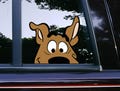 Brown Doggy Peeker Peeking Sticker Car Decals Wall Decor Bumper Stickers Cartoon Characters Waterproof Weatherproof Dog Laptop Mugs