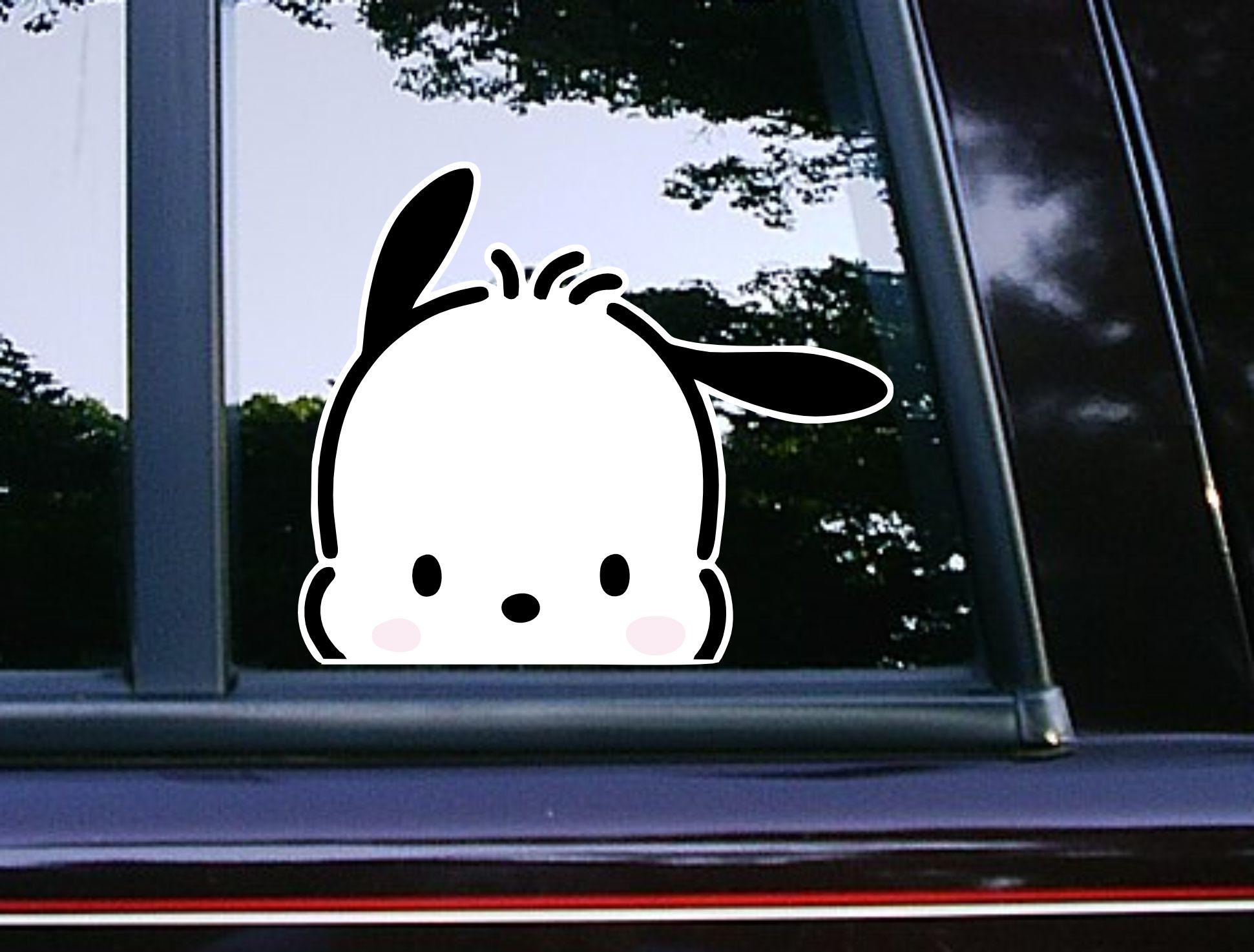 Cute White Puppy Peeker Peeking Peekabo Car Decals iPad Window Stickers Waterproof Weatherproof Classic Characters Wall Decorative Stickers