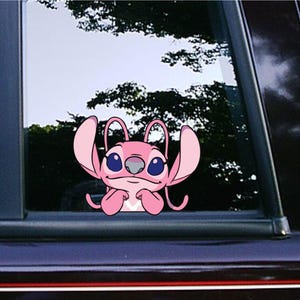 Angel Peeker Peeking Sticker Car Decals Waterproof Weatherproof Vinyl Macbook Decals Classic Disney Characters Lilo and Stitch