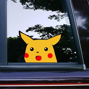 Surprise Meme Peeker Peeking Stickers Car Decals Waterproof Weatherproof Vinyl Laptop Decals Funny Meme Peekachu Stickers