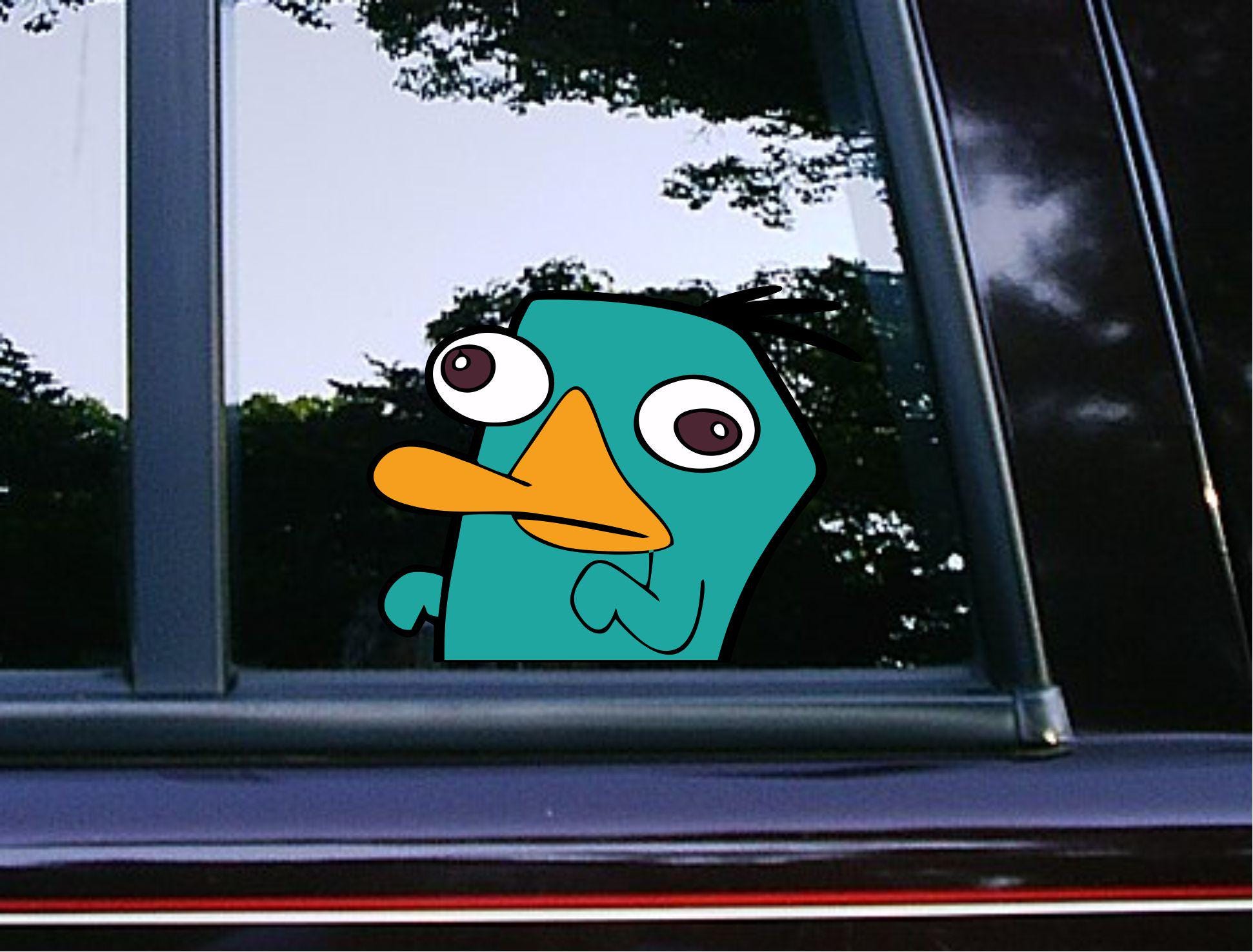 Perry the Platypus Peeker Peeking-Aufkleber Auto-Abziehbild-Wand-Dekor-Autoaufkleber-Karikatur-Aufkleber Wasserdicht Wetterfest Phineas und Ferb