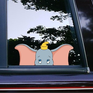 Stickers Dumbo Peace Peeker Peeker Peekabo Stickers Autocollants Voitures Autocollants Dessin Animé Étanche Résistant Aux Intempéries Classique Éléphant Disney Bouteille D'eau Autocollants