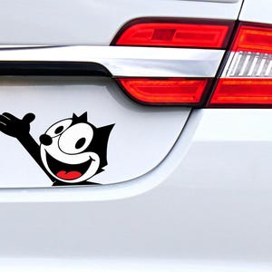 Felix The Cat Peekabo Peeker Peeking Sticker Car Decals Waterproof Weatherproof Vinyl Laptop Decals Cute Classic Retro Cartoon