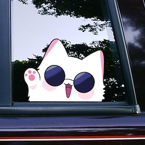 Cool Gojo Cat Peeker Peeking Peekabo Sticker Car Decals Decal Stickers Cartoon Sticker Waterproof Weatherproof Cute Kitten Cat Decals