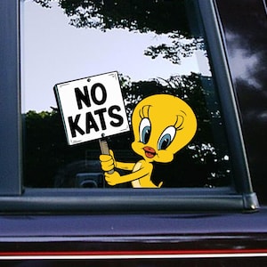Tweety Bird No Kats Peeker Peeking Adesivo Decalques de carro Laptop Adesivos de para-choque clássicos Desenho animado à prova d'água à prova de intempéries Looney Tunes Macbook