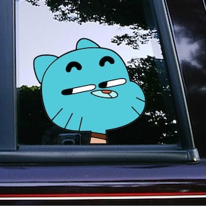 Gumball Peeker Peeking Car Decals Wall Art Decor Bumper Stickers Cartoon Waterproof Weatherproof Kids Cartoon Amazing World Of