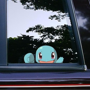 Cute Turtle Squirtle Peeker Peeking Stickers Car Decals Console Classic Stickers Cartoon Waterproof Weatherproof Laptop Macbook Tumblers