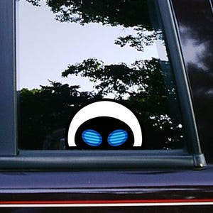 Eve from Wall E Peeker Peeking Car Decals Wall Decor Bumper Cartoon Stickers Waterproof Weatherproof Laptop Tumblers Disney Movie Characters
