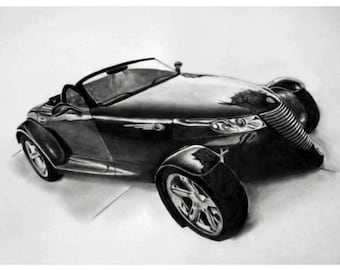 Retrato personalizado de carro a partir de foto | Esboço original de veículo desenhado à mão