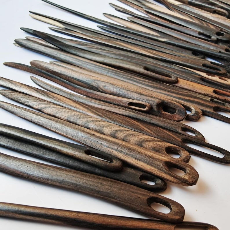 15 Macassar Ebony Yarn Needle Set Big Eye Darning & Tapestry Tools image 3