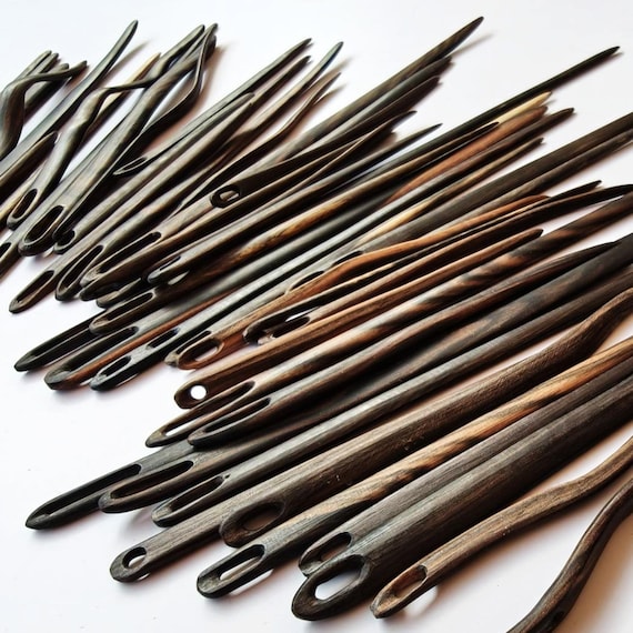 15 Macassar Ebony Yarn Needle Set Big Eye Darning & Tapestry Tools