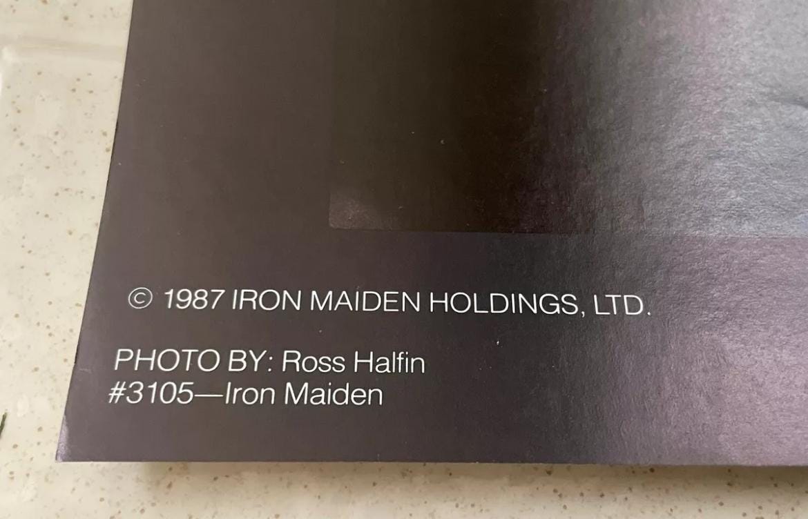 Original Vintage 1987 Iron Maiden Somewhere in Time POSTER Russ