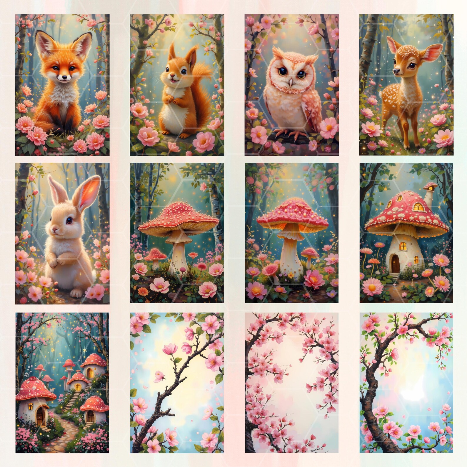 Sweet Woodland Fairy Clipart, Pink Fairies, Woodland Animals, Full ...