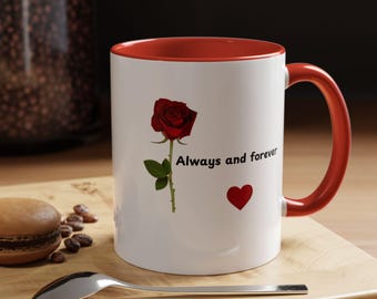 Muttertagstasse, Rose Design, Keramik Kaffeetasse, Geschenk für Mama
