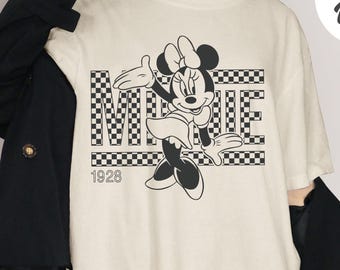 Retro Minnie Checkered Shirt, Minnie Mouse Shirt, Checkered Family shirt, Girl Trip Shirt, Magic Kingdom Tee