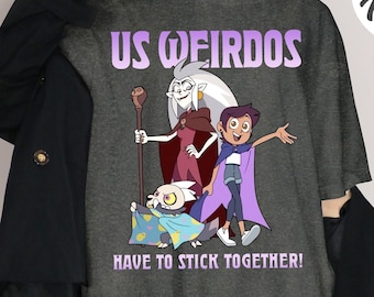 Shirt Amerikaanse gekken moeten bij elkaar blijven, shirt The Owl House-personages, Hexside School of Magic and Demonics, cartoon trending