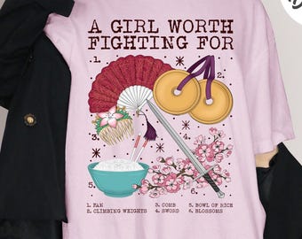 Chemise Mulan, une fille qui vaut la peine de se battre, t-shirt rétro princesse Mulan, groupe de princesses, cadeau Magic Kingdom
