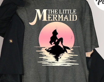 Comfort Colors® Den lilla sjöjungfrun-tröja, Ariel-t-shirt, Lilla sjöjungfrun Ariel-tröja för dam, Ariel sjöjungfrutröja, Ariel-tröja