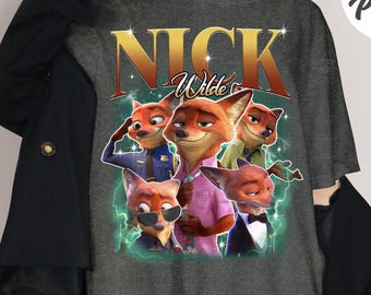 Camiseta de Nick Wilde de Zootopia, camiseta de Judy Hopps y Nick Wilde, Zootopia 2 2025, viaje familiar 2025