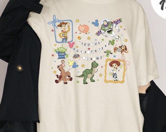 Maglietta Retro Coquette Toy Story You've Got A Friend In Me, maglietta con i personaggi di Toy Story, maglietta coordinata per la famiglia