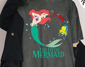 Comfort Colors® Den lilla sjöjungfrun-tröja, Ariel-t-shirt, Lilla sjöjungfrun Ariel-tröja för dam, Ariel sjöjungfrutröja, Ariel-tröja