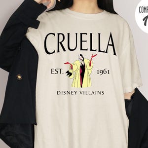 Villain Cruella De Vil Est 1961 Retro Shirt, 101 Dalmatians T-shirt, Family Vacation Trip Shirt