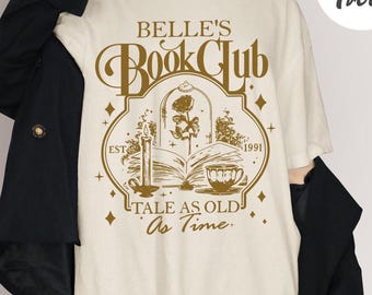 Vintage Belles Book Club shirt, verhaal zo oud als de tijd shirt, prinses shirts, Belle's Books shirt, cadeau voor boekenliefhebber shirt
