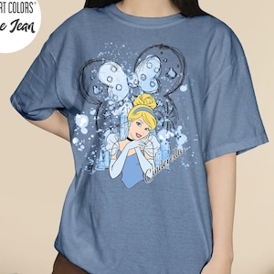 Cinderella Watercolor Shirt, Retro Cinderella Shirt, Minnie Castle Shirt, Minnie Ears Themed Shirt, Princess Cinderella