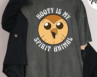 Shirt Hooty is My Spirit Animal, T-shirt Hooty The Owl House, The Owl House uniseks klassiek T-shirt, tekenfilmfilm voor fan