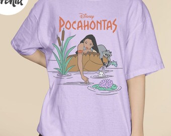 Pocahontas Meeko Afternoon Dreaming Comfort kleuren shirt, prinses Pocahontas-T-shirt, T-shirt familievakantie