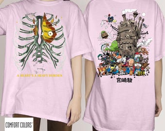 A Heart's A Heavy Burden 2 Sided Shirt, Sweatshirt, Ghibli T-shirt, Howls Moving Castle Tee, Studio Ghibli