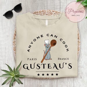 Anyone Can Cook Gusteau&#39;s Remy Shirt Vintage Ratatouille Gusteau&#39;s Little Chef Tee