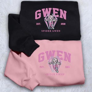Embroidered Sweatshirt Spider Embroidered Sweatshirt Lovely Characters Sweaters Anniversary Gift Matching Sweatshirt Gift For Her