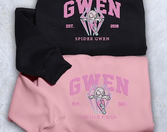 Embroidered Sweatshirt Spider Embroidered Sweatshirt Lovely Characters Sweaters Anniversary Gift Matching Sweatshirt Gift For Her