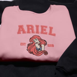 Princess Ariel Est 1989 Embroidered Sweatshirt Ariel The Little Mermaid Gift