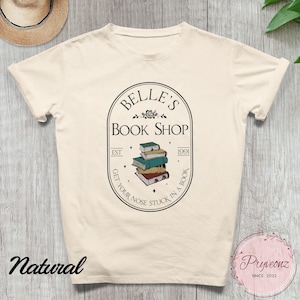 Belle&#39;s Book Shop Tee, Book Lover Gift, Belle Princess Shirt, Beauty and the Beast Shirts, Family Vacation Trip Tee, Women and Girl Bookworm