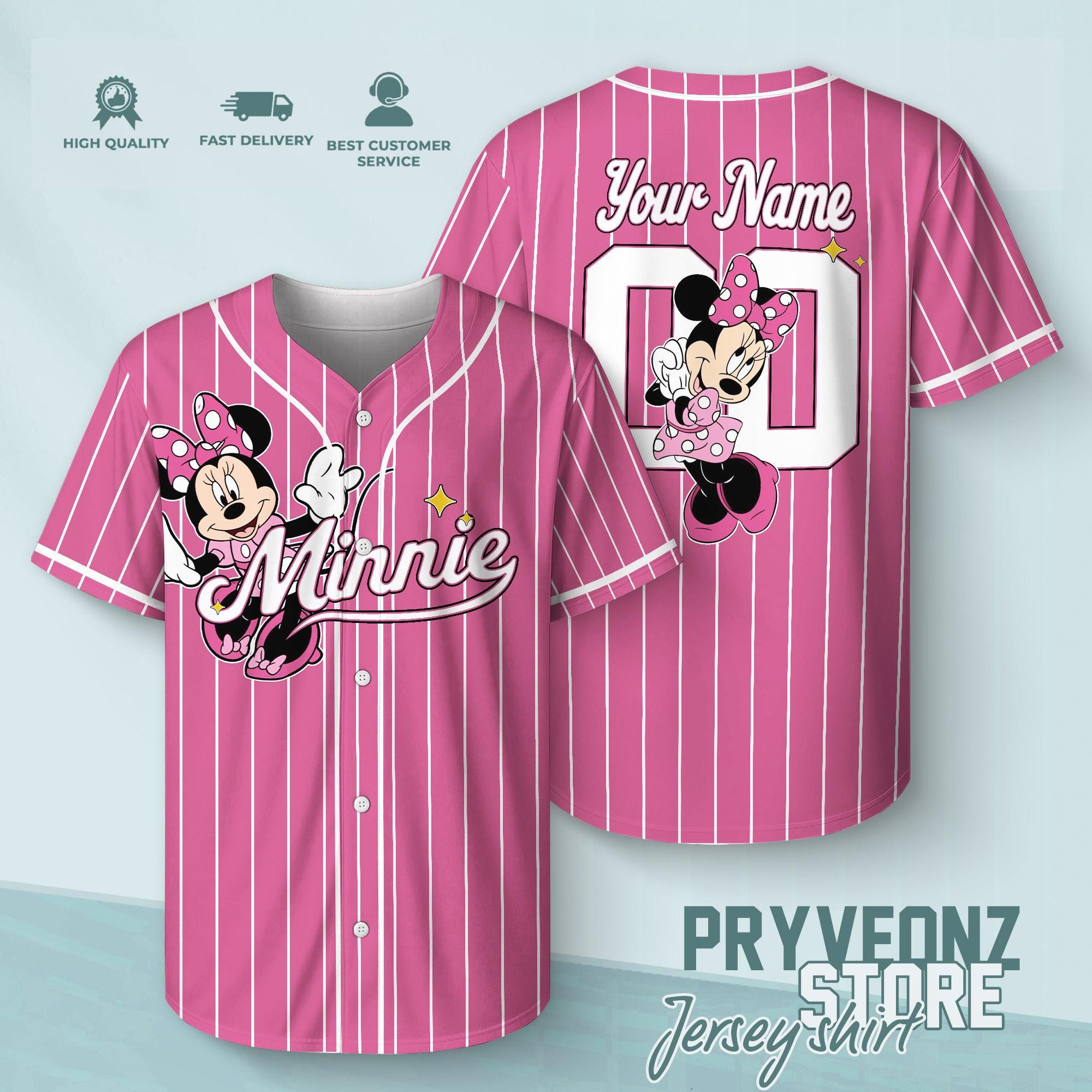 Minnie Baseball Personalized Minnie Baseball Jersey, Cute Minnie Matching Jersey ...