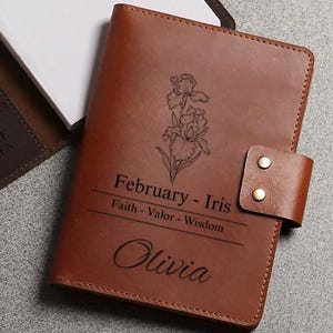 Portefeuille d'affaires en cuir personnalisé, journal en cuir personnalisé, portefeuille en cuir avec porte-cartes de visite, cadeau d'anniversaire