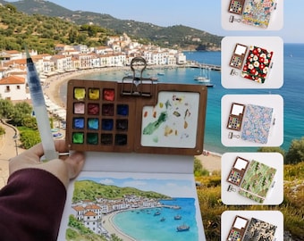 Watercolor Acrylic Travel Kit, Birthday gift, Creative gift, Paint palette, Journaling, Drawing Book,Art supplies, Personalised Gift For her