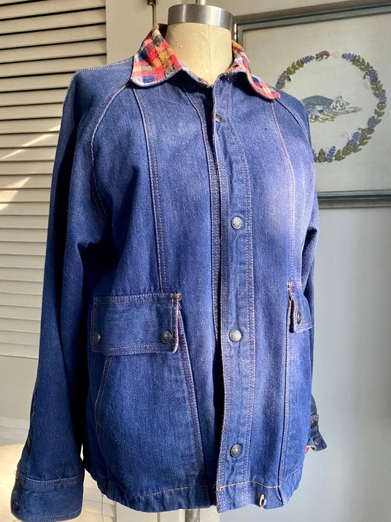 Vintage 90s Denim and Flannel Jacket