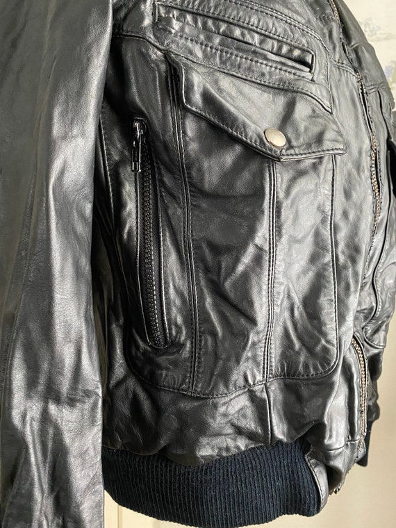 Vintage Black Leather Jacket size 42 - image 2