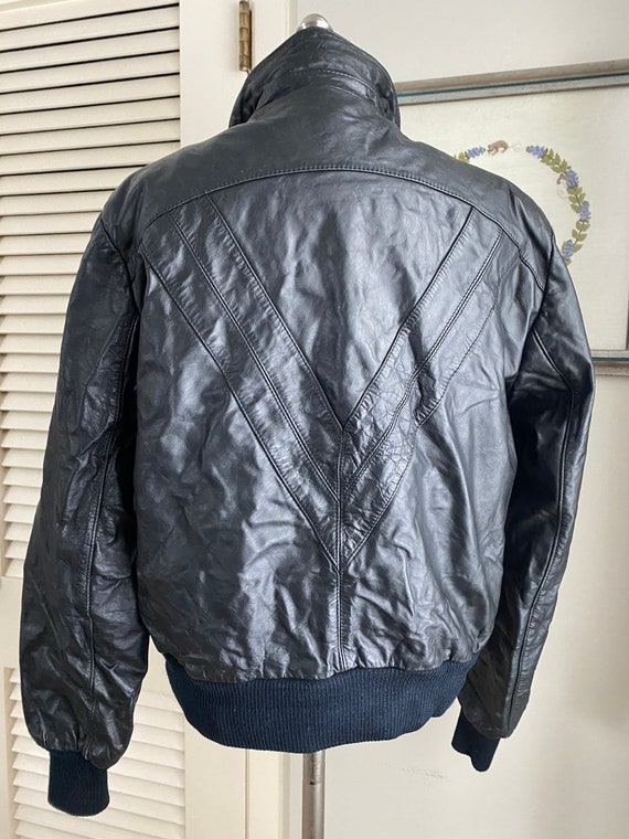 Vintage Black Leather Jacket size 42 - image 3
