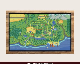 Stardew Valley Map Cross Stitch Pattern