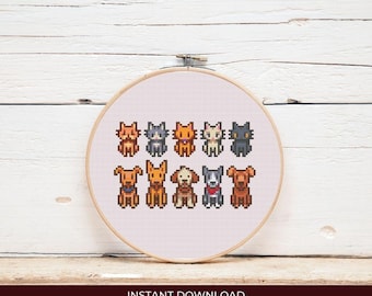Patrón de punto de cruz de Stardew Pets
