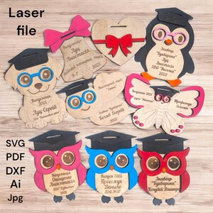 Personalized 3D wooden medals for a first-grade student. Medal designs for preschool students SVG laser cutting medal different designs