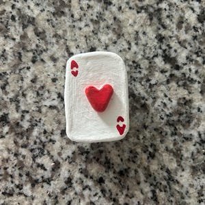 Handgemaakte klei aas kaart koelkastmagneet