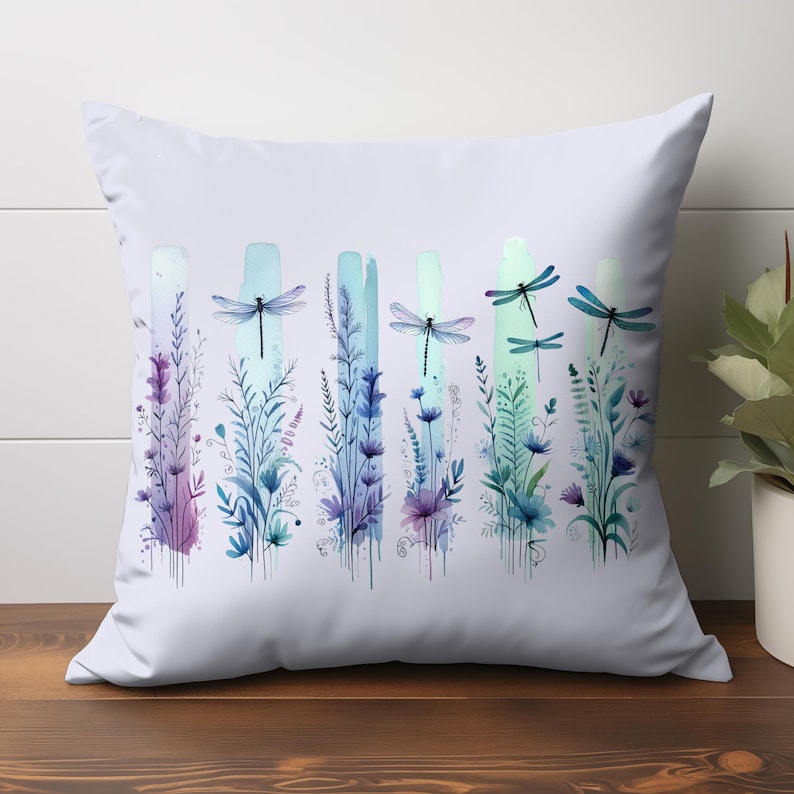 dragonflies png floral watercolor brushstroke png design watercolor dragonfly floral purple teal brushstroke png for shirt png for pillow png for mug brush stroke png svg